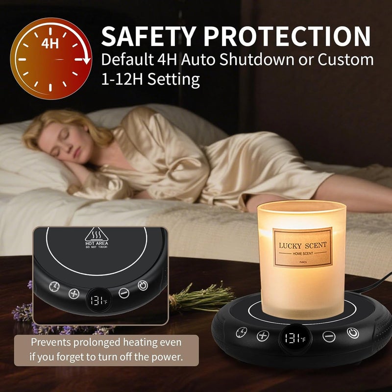 EIHO Coffee Mug Warmer, Valentines Day Gifts for Her Wife Girlfriend Daughter Him, Electric Cup Warmer for Desk, Candle Warmer Plate 8-Temp Setting & 1-12H Timer, Birthday Gifts for Women Men - Image 3
